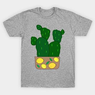 Cute Cactus Design #144: Potato Cacti In Cute Lemon Pot T-Shirt